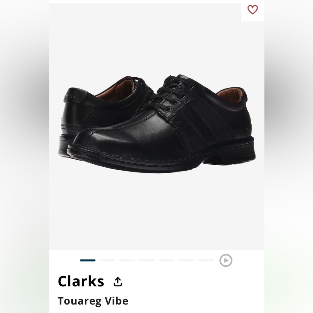 Clark’s Touareg Vibe, Black Casual Low Dress Shoe, Size 12